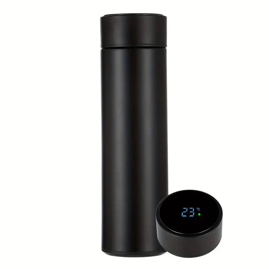 Botella Inteligente de Agua con Recordatorio de Hidratación negra(500ml)