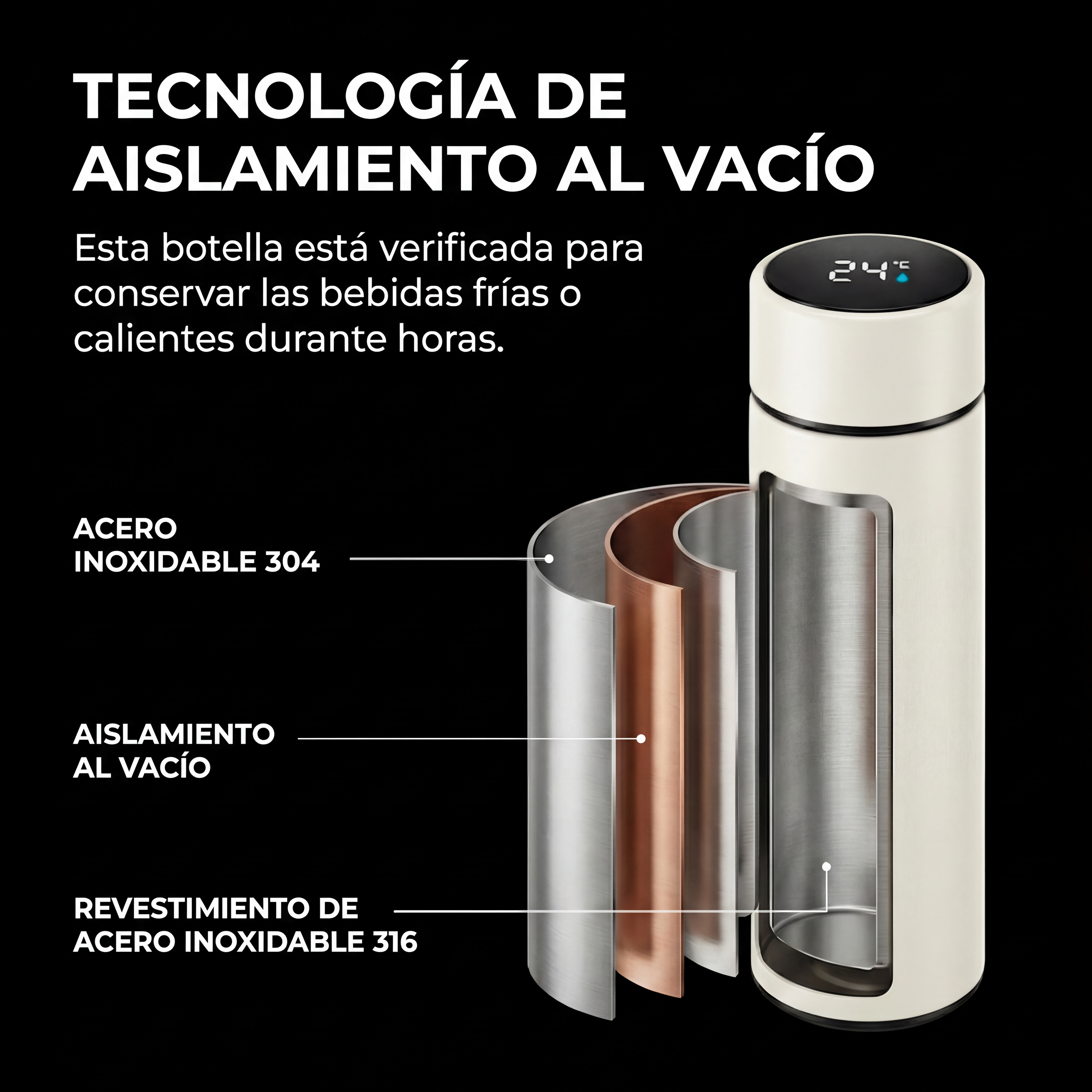 Botella LED Inteligente 500ml